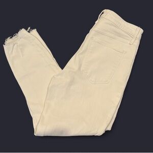 Abercrombie & Fitch White High Rise Super Skinny Ankle Jeans